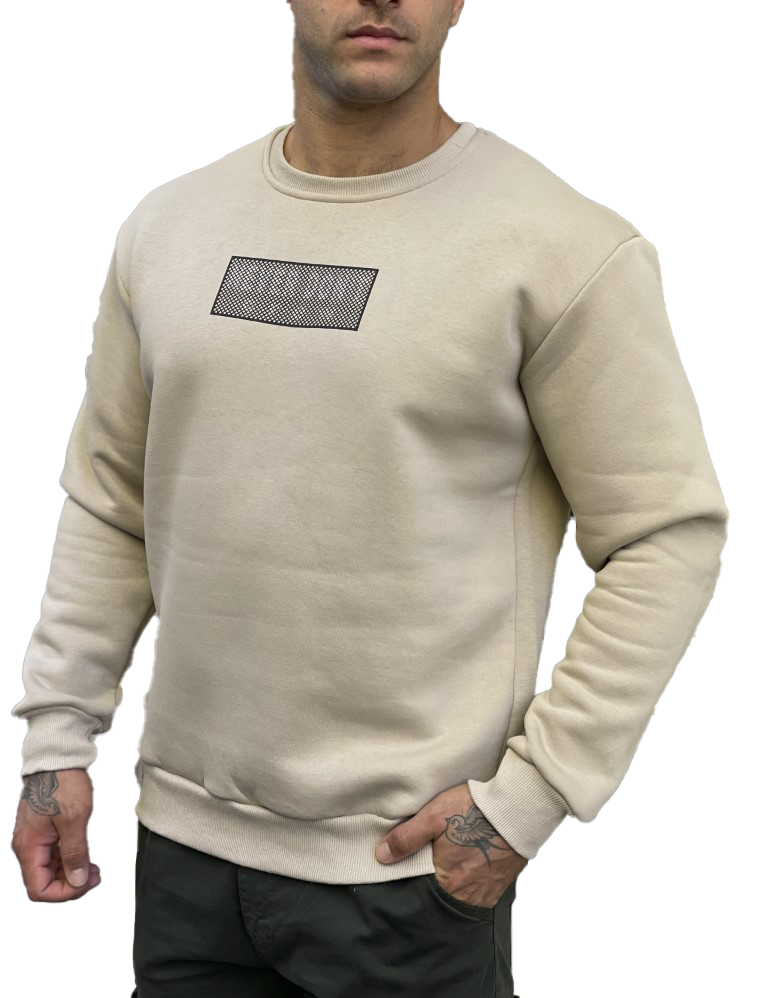 NDC ανδρικό μπεζ φούτερ με τύπωμα 241121B φωτογραφία